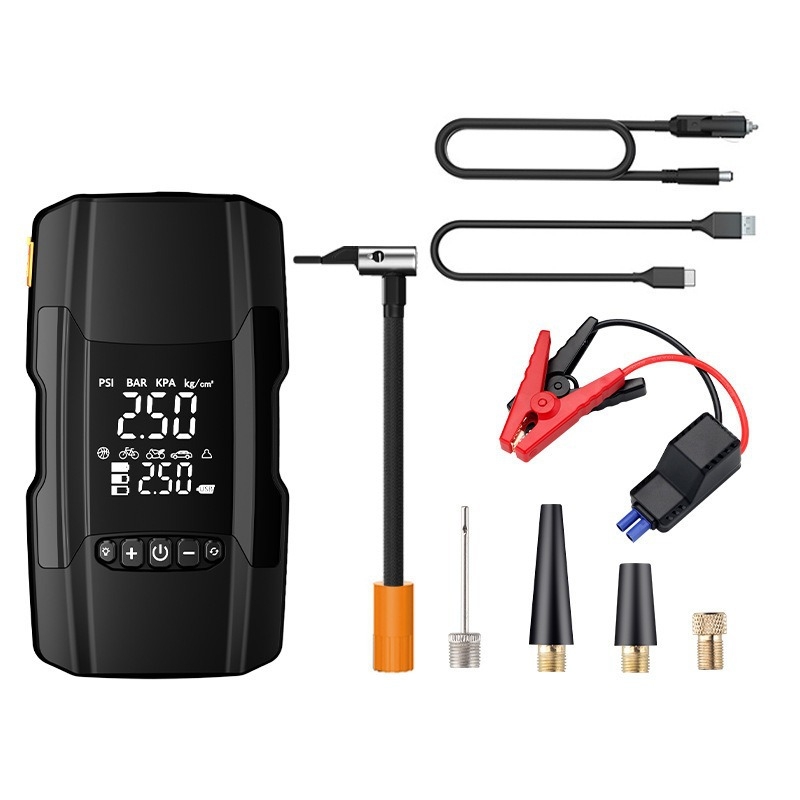 Automobilska pumpa za zrak s hitnim pokretanjem i napajanjem, 14,8 V, 120 W, 35 L/min, digitalni zaslon, radni vijek >20 min