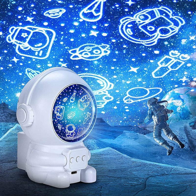 Astronaut projektor zvjezdanog neba – stolna noćna svjetiljka za djecu, USB ili baterijsko napajanje, bez pametnih funkcija