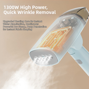 Ručný parný odstraňovač na oblečenie – prenosný, objem 0.8 L, 111–240 V, 50 W, mechanické ovládanie, PET vnútorný zásobník