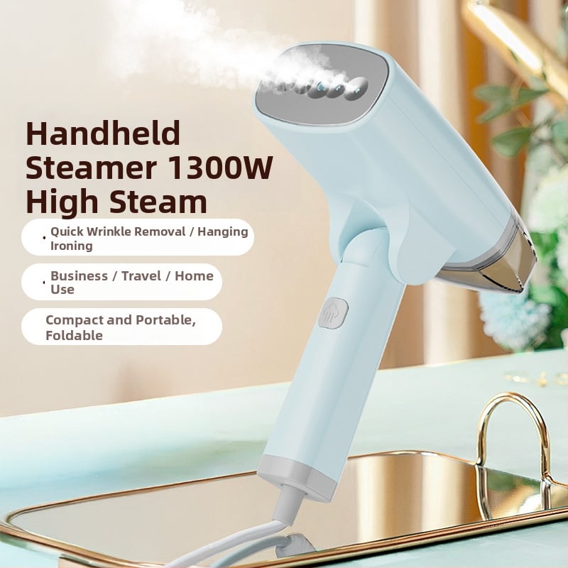 Ručný parný odstraňovač na oblečenie – prenosný, objem 0.8 L, 111–240 V, 50 W, mechanické ovládanie, PET vnútorný zásobník