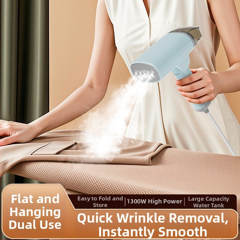 Ručný parný odstraňovač na oblečenie – prenosný, objem 0.8 L, 111–240 V, 50 W, mechanické ovládanie, PET vnútorný zásobník