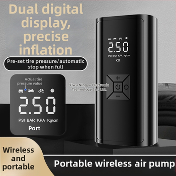 Autóhoz készült hordozható levegőpumpa digitális kijelzővel - 120W, 35 L/min, 3 m kábel, 690 g