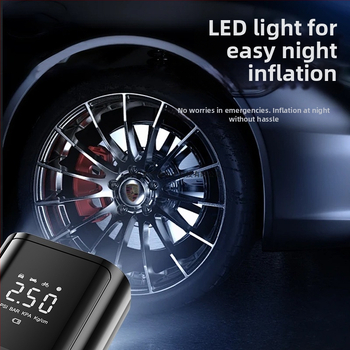 Autóhoz készült hordozható levegőpumpa digitális kijelzővel - 120W, 35 L/min, 3 m kábel, 690 g