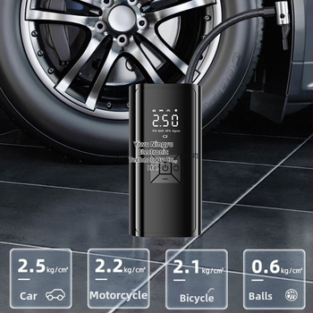 Autóhoz készült hordozható levegőpumpa digitális kijelzővel - 120W, 35 L/min, 3 m kábel, 690 g