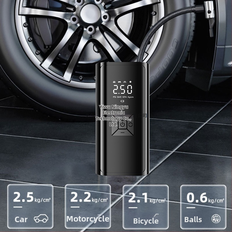 Autóhoz készült hordozható levegőpumpa digitális kijelzővel - 120W, 35 L/min, 3 m kábel, 690 g
