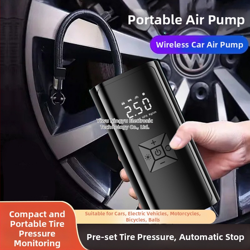 Autóhoz készült hordozható levegőpumpa digitális kijelzővel - 120W, 35 L/min, 3 m kábel, 690 g