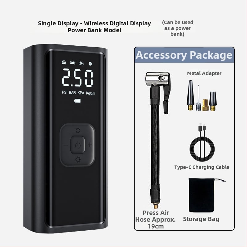 Autóhoz készült hordozható levegőpumpa digitális kijelzővel - 120W, 35 L/min, 3 m kábel, 690 g