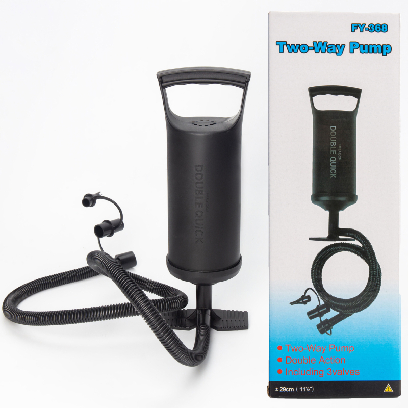 Ručna dvostruka pumpa za zrak (Model 198), plastično kućište, za lopte, uključuje 2 adaptera za nadimanje