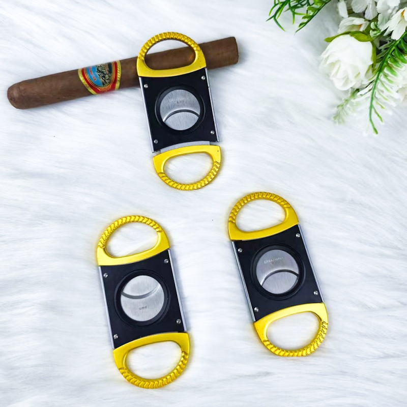 Dvostruki rezač za cigare — Lijunshi, nehrđajući čelik, elektroplatirana površina, jednostavan dizajn