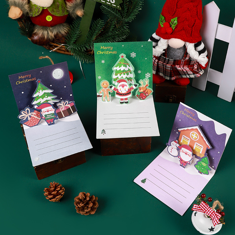 3D Χριστουγεννιάτικη ευχετήρια κάρτα, διπλωτή, χαρτόνι, τετραχρωπη εκτύπωση, απλό και μοντέρνο στυλ, Χριστουγεννιάτικη έκδοση