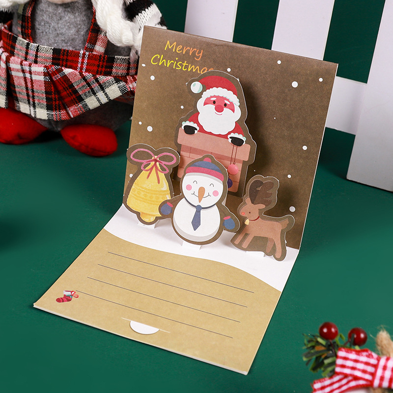 3D Χριστουγεννιάτικη ευχετήρια κάρτα, διπλωτή, χαρτόνι, τετραχρωπη εκτύπωση, απλό και μοντέρνο στυλ, Χριστουγεννιάτικη έκδοση