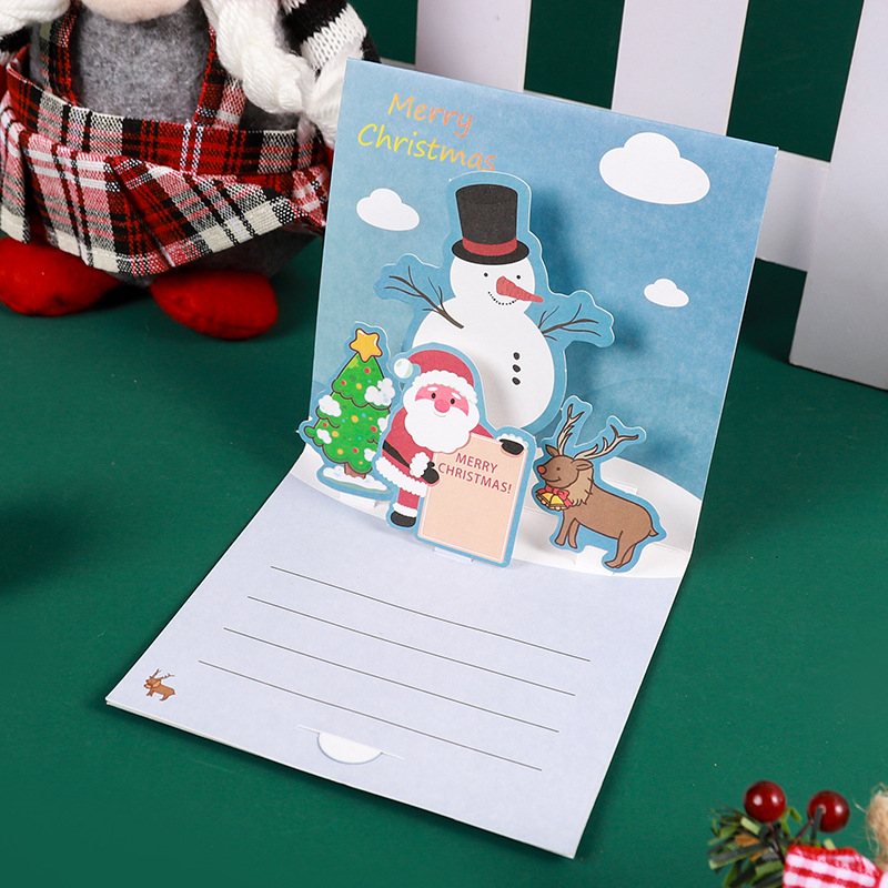 3D Χριστουγεννιάτικη ευχετήρια κάρτα, διπλωτή, χαρτόνι, τετραχρωπη εκτύπωση, απλό και μοντέρνο στυλ, Χριστουγεννιάτικη έκδοση