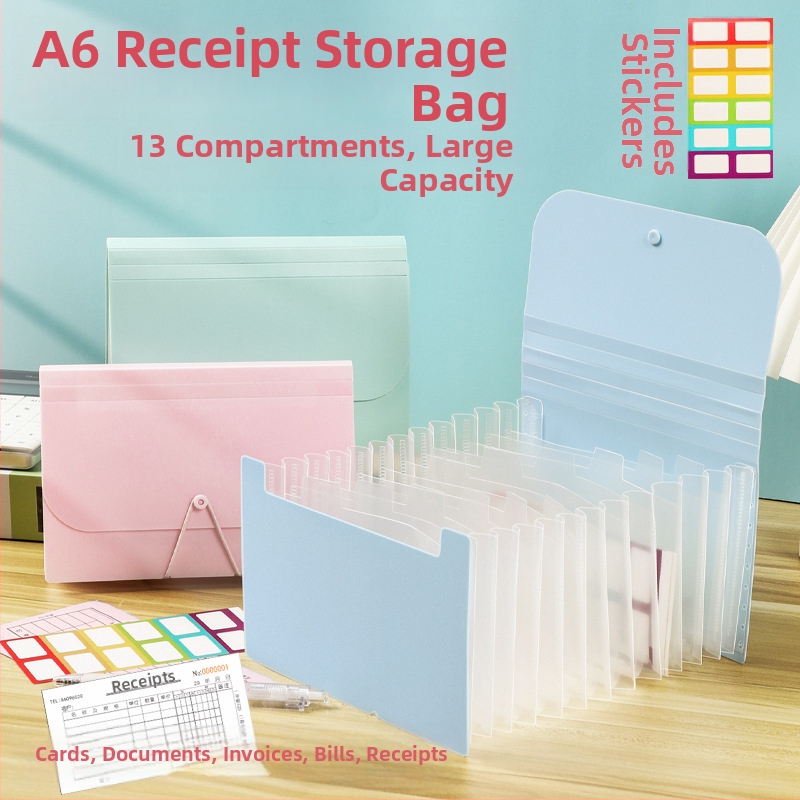 A6 mini 13-priehradková akordeónová schránka, PP materiál, prispôsobenie, tlač loga (Model sy241226)