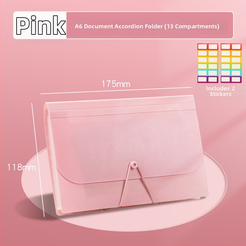 A6 mini 13-priehradková akordeónová schránka, PP materiál, prispôsobenie, tlač loga (Model sy241226)