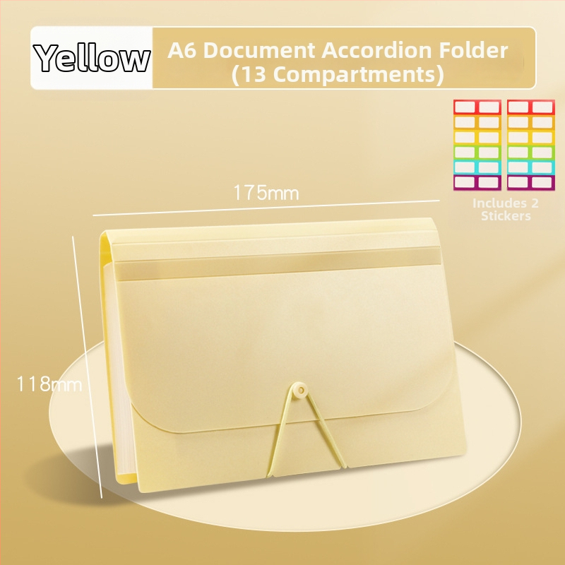 A6 mini 13-priehradková akordeónová schránka, PP materiál, prispôsobenie, tlač loga (Model sy241226)