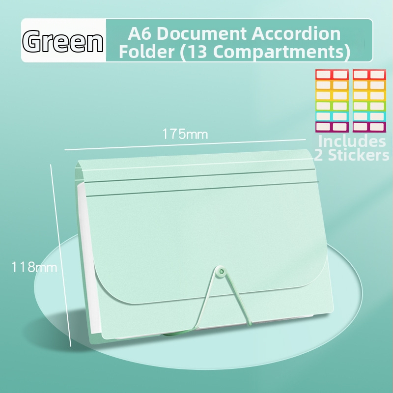 A6 mini 13-priehradková akordeónová schránka, PP materiál, prispôsobenie, tlač loga (Model sy241226)