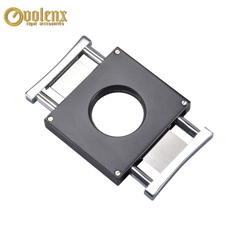 Rezač cigareta - kvadratni nehrđajući čelik, dvostruke oštrice, profesionalni alat (Brand: Wei Longxin; tisk logotipa; mogućnost prilagodbe; pakiranje: 50)