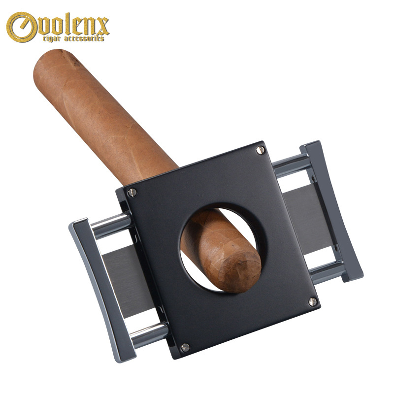 Rezač cigareta - kvadratni nehrđajući čelik, dvostruke oštrice, profesionalni alat (Brand: Wei Longxin; tisk logotipa; mogućnost prilagodbe; pakiranje: 50)