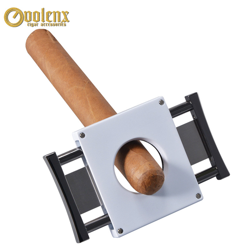 Rezač cigareta - kvadratni nehrđajući čelik, dvostruke oštrice, profesionalni alat (Brand: Wei Longxin; tisk logotipa; mogućnost prilagodbe; pakiranje: 50)
