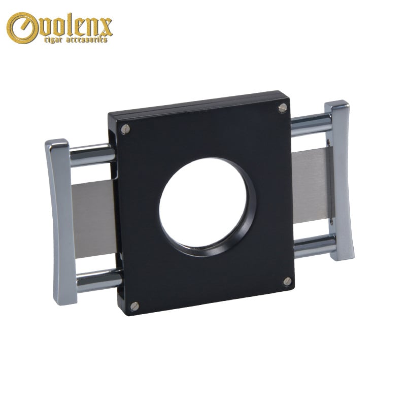 Rezač cigareta - kvadratni nehrđajući čelik, dvostruke oštrice, profesionalni alat (Brand: Wei Longxin; tisk logotipa; mogućnost prilagodbe; pakiranje: 50)