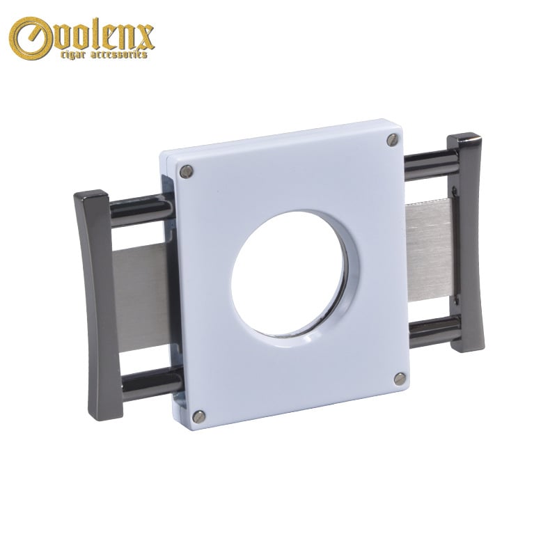 Rezač cigareta - kvadratni nehrđajući čelik, dvostruke oštrice, profesionalni alat (Brand: Wei Longxin; tisk logotipa; mogućnost prilagodbe; pakiranje: 50)