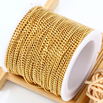 Nerđajni kubanski lanac, unisex, elektroplating, dvostrano brušeni završetak, marka Huilte