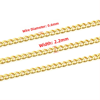 Nerđajni kubanski lanac, unisex, elektroplating, dvostrano brušeni završetak, marka Huilte