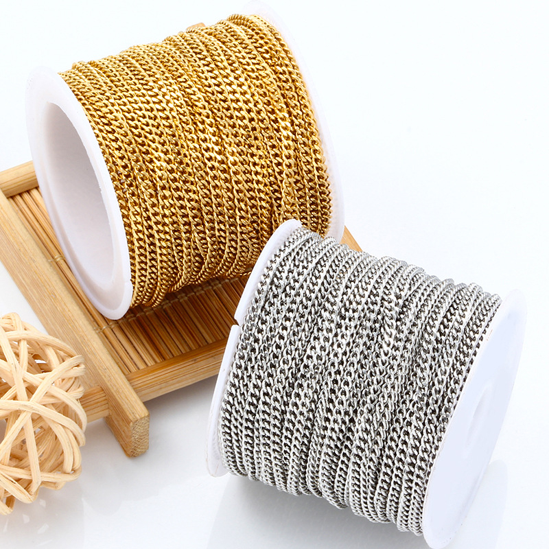 Nerđajni kubanski lanac, unisex, elektroplating, dvostrano brušeni završetak, marka Huilte