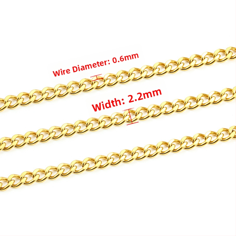 Nerđajni kubanski lanac, unisex, elektroplating, dvostrano brušeni završetak, marka Huilte