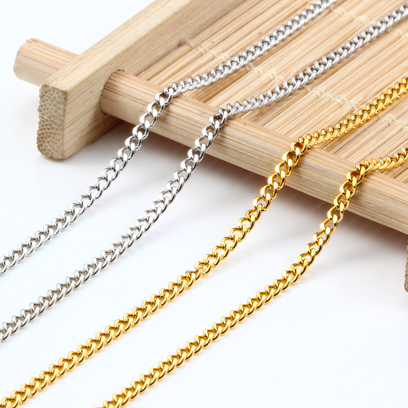 Nerđajni kubanski lanac, unisex, elektroplating, dvostrano brušeni završetak, marka Huilte