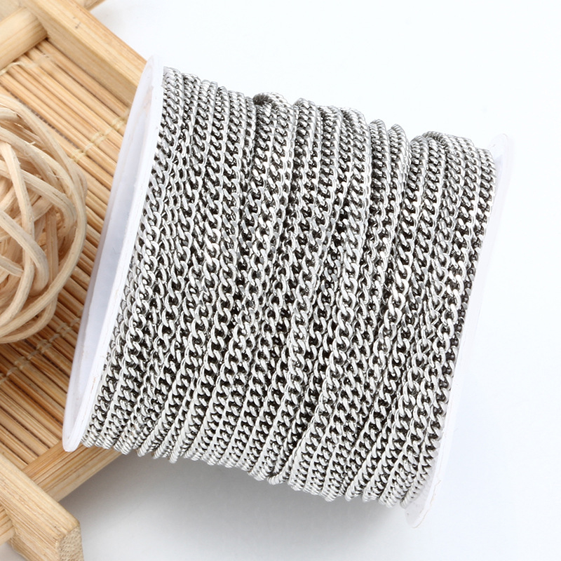 Nerđajni kubanski lanac, unisex, elektroplating, dvostrano brušeni završetak, marka Huilte