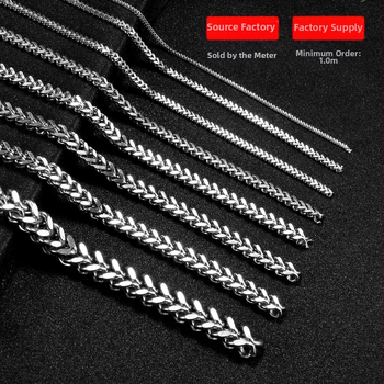 Lanac – Kvadratni dvostruki red od nehrđajućeg čelika, KM701, elektroplatiranje, prilagodljiva privatna oznaka