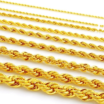 Ogrlica s 18K pozlaćena, uvijena užadasta lanac, prilagodljiva