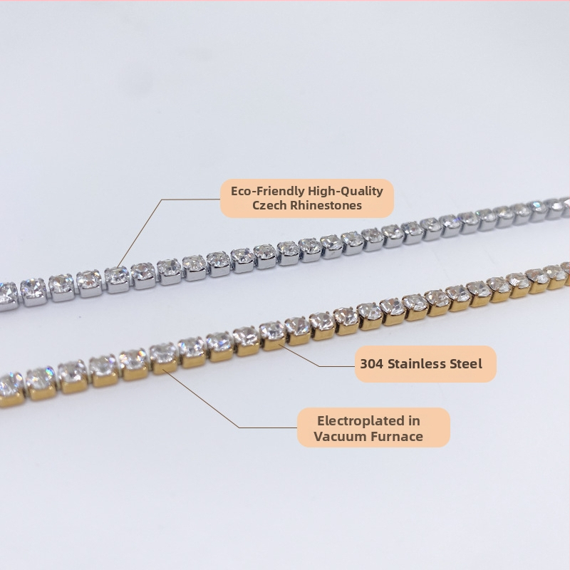 Nehrđajući čelik kandžasti lanac s inlay kamenjem, prilagodljiv, ljetno izdanje 2024
