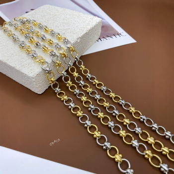 Metalni lanac, ručno izrađen, elektroplatiranje 18k, jesen 2024