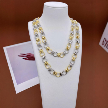 Metalni lanac, ručno izrađen, elektroplatiranje 18k, jesen 2024