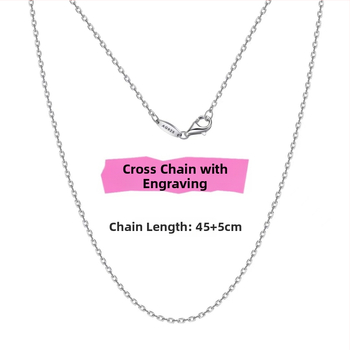 925-ös ezüst keresztlánc chalcedon medállal, állítható, leválasztható DIY lánc