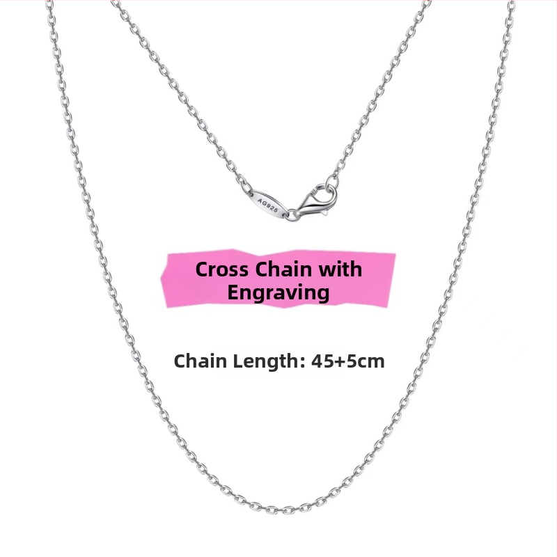 925-ös ezüst keresztlánc chalcedon medállal, állítható, leválasztható DIY lánc