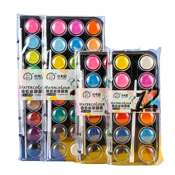 Комплект гуаш за начинаещи Little Carney с мултицветен твърд пигмент; опаковка: мултицветни пигменти; за рисуване гуаш; подходящ за подарък