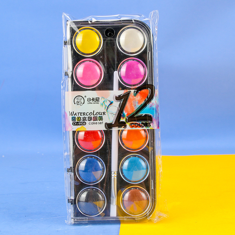 Комплект гуаш за начинаещи Little Carney с мултицветен твърд пигмент; опаковка: мултицветни пигменти; за рисуване гуаш; подходящ за подарък