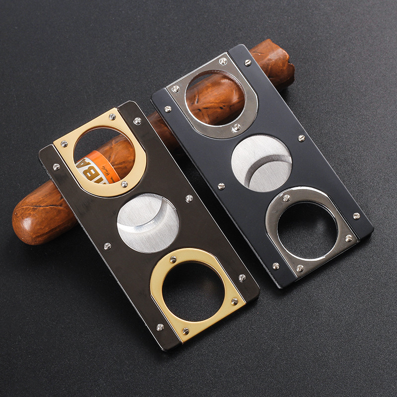 Pravokutni rezač za cigare, nehrđajući čelik, dvostruki oštri rub, nožice stil