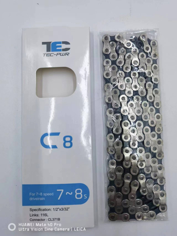 Αλυσίδα ποδηλάτου βουνού TEC8S – 8 ταχύτητες, ατσάλι, 116 συνδέσμοι, Βήμα 7.1