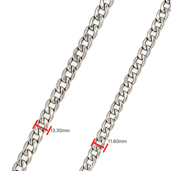 Titánacélból készült kubai láncnyaklánc – elektroplatírozás, modell L0001, testreszabható hossz
