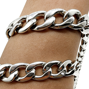 Titánacélból készült kubai láncnyaklánc – elektroplatírozás, modell L0001, testreszabható hossz