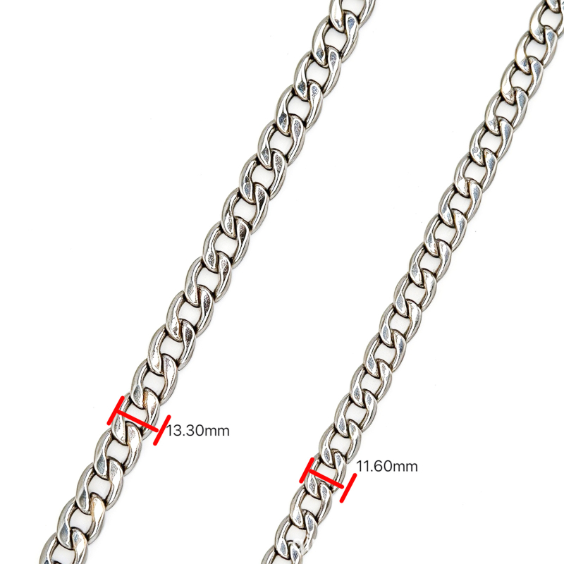 Titánacélból készült kubai láncnyaklánc – elektroplatírozás, modell L0001, testreszabható hossz