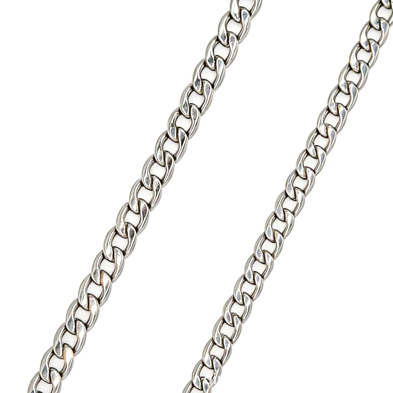 Titánacélból készült kubai láncnyaklánc – elektroplatírozás, modell L0001, testreszabható hossz