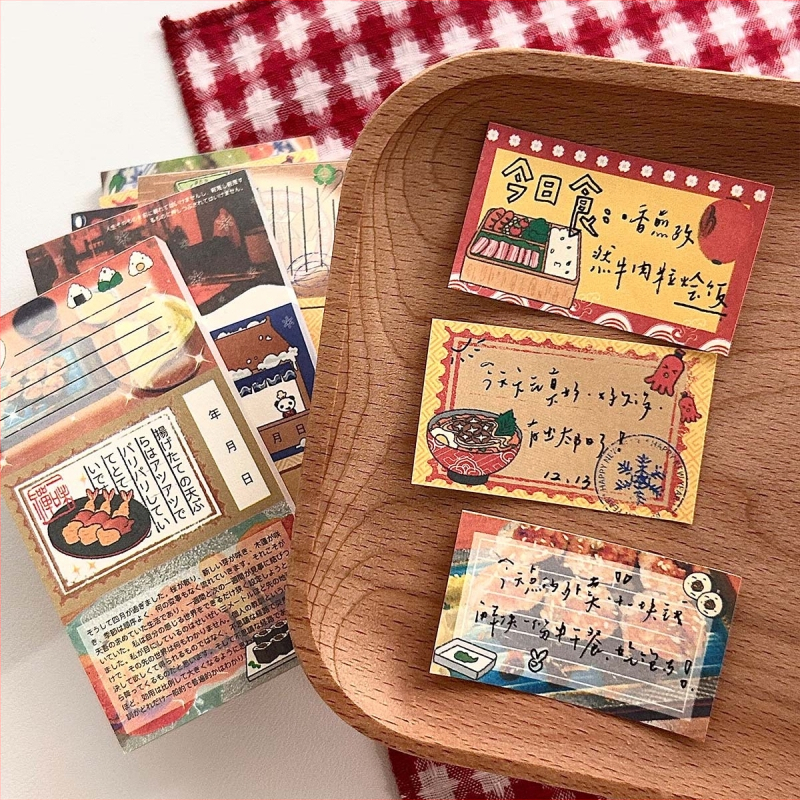 Wow Wow Card колажен дневник комплект – хартия за писане, японски стил печат, материали за колаж