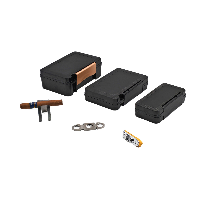 Cutie pentru trabucuri: portabilă, impermeabilă, sigilată; capacitate 10 trabucuri; carcasă ABS.