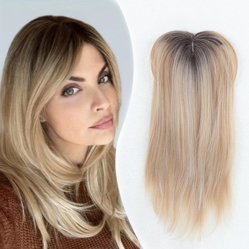 Piesă de păr pentru femei - fibră rezistentă la temperaturi înalte, respirabilă, procesare mecanică, păr lung, buclat, cu breton