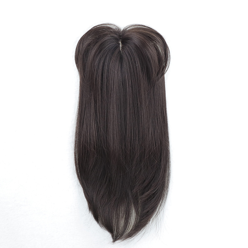 Piesă de păr pentru femei - fibră rezistentă la temperaturi înalte, respirabilă, procesare mecanică, păr lung, buclat, cu breton